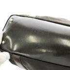 Gucci Bamboo Handle Handbag Nylon Leather Brown — view 8