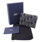 Dior Wallet Trifold Blue Jacquard Navy Mini — view 6