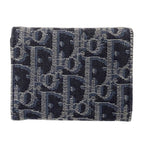 Dior Wallet Trifold Blue Jacquard Navy Mini — view 2