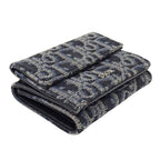 Dior Wallet Trifold Blue Jacquard Navy Mini — view 3