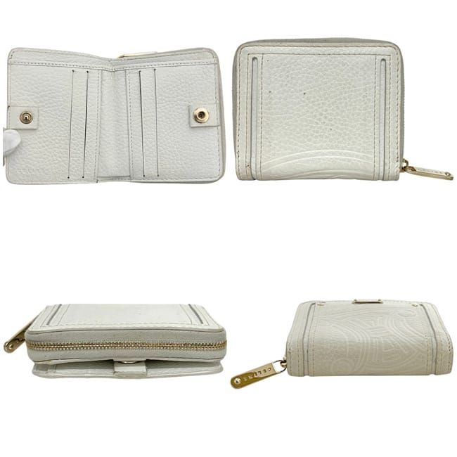 Celine Bifold Wallet White Triomphe Leather — view 2