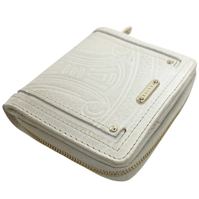 Celine Bifold Wallet White Triomphe Leather — view 9