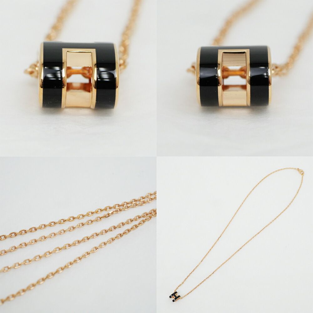 Hermes Necklace Pop Mini Black Rosegold — view 8