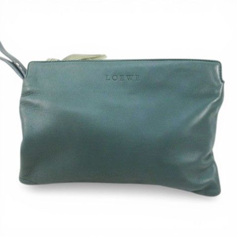 Loewe Pouch Green Leather — view 2