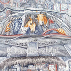 Hermes Carre 90 City of Light Scarf Silk Ardoise White Rouge — view 7