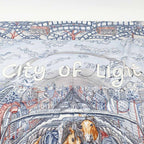 Hermes Carre 90 City of Light Scarf Silk Ardoise White Rouge — view 2