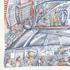 Hermes Carre 90 City of Light Scarf Silk Ardoise White Rouge — view 5