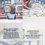 Hermes Carre 90 City of Light Scarf Silk Ardoise White Rouge — view 9