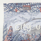 Hermes Carre 90 City of Light Scarf Silk Ardoise White Rouge — view 4