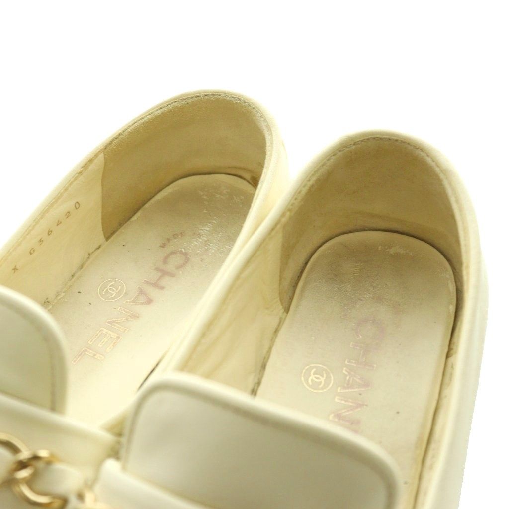 Chanel CC Logo Chain Loafer Leather 35.5 Ivory SS — view 4