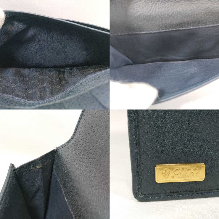 Gucci Wallet GG Supreme Interlocking 035 381 Beige Navy Leather — view 9