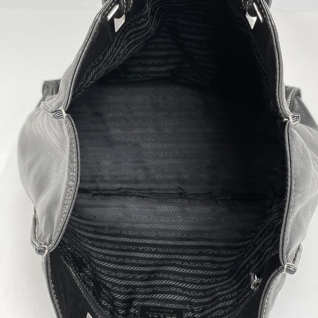 Prada Tote Shoulder Leather Nero — view 7