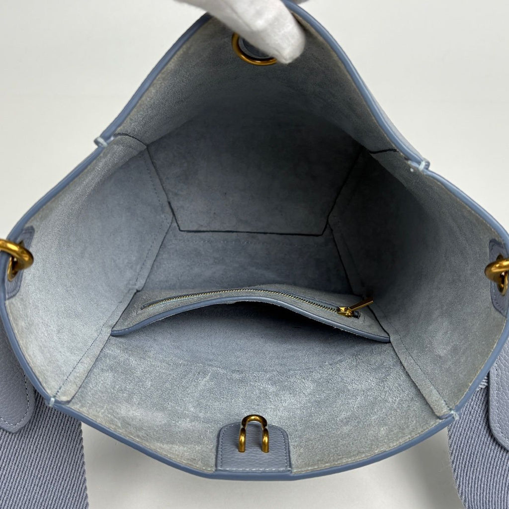 Celine Sangle Bucket Small Shoulder Bag Leather Light Blue — view 9
