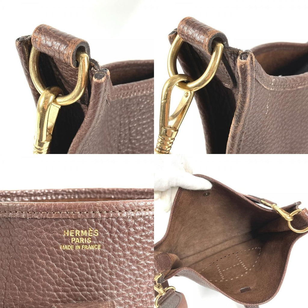 Hermes Shoulder Bag Evelyne 1 GM Togo Cacao Brown — view 8