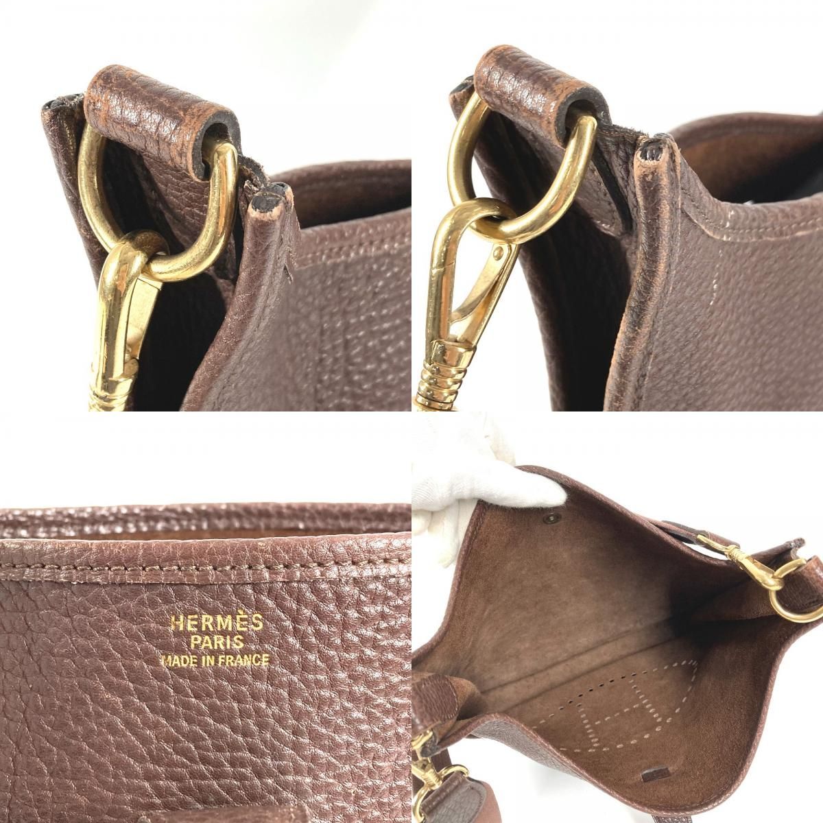 Hermes Shoulder Bag Evelyne 1 GM Togo Cacao Brown — view 8