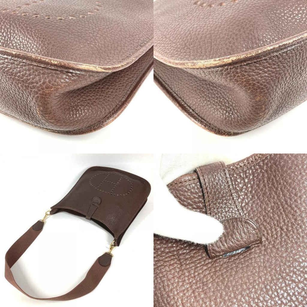 Hermes Shoulder Bag Evelyne 1 GM Togo Cacao Brown — view 7