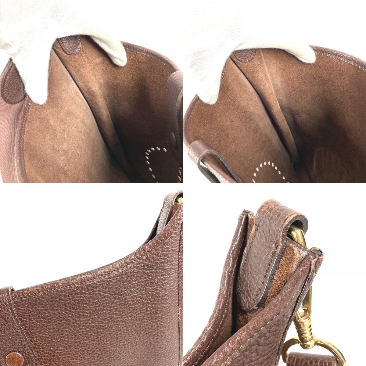 Hermes Shoulder Bag Evelyne 1 GM Togo Cacao Brown — view 9