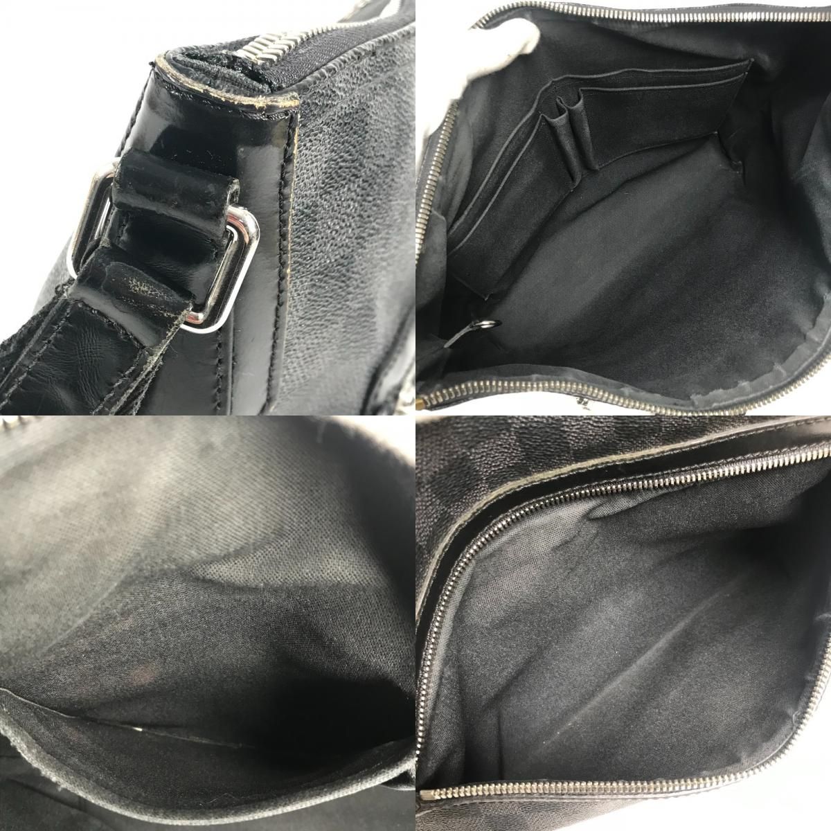 Louis Vuitton Shoulder Bag Mick MM Damier Graphite Canvas Black — view 8