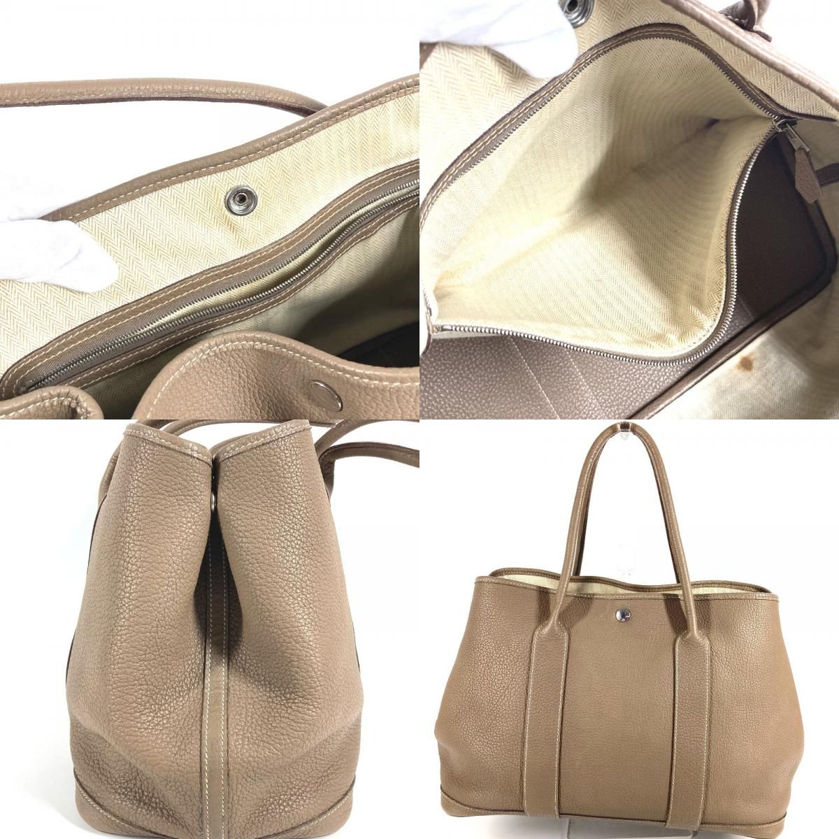 Hermes Tote Garden Party 36 PM Negonda Etoupe Beige — view 7