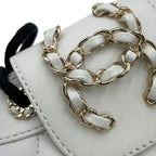 Chanel Short Boots Quilted CC Logo Leather 36 1 2C White Black — view 7