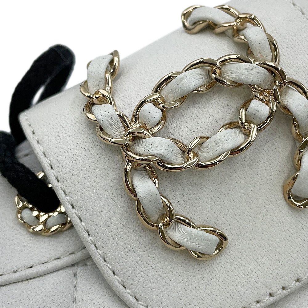 Chanel Short Boots Quilted CC Logo Leather 36 1 2C White Black — view 7