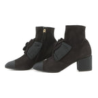 Chanel Short Boots Camellia CC Logo Suede 37C — view 2