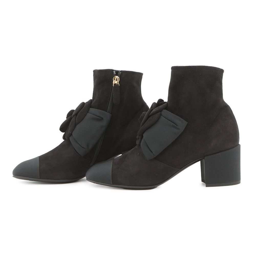 Chanel Short Boots Camellia CC Logo Suede 37C — view 2