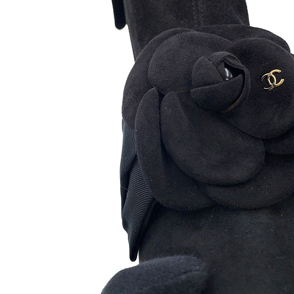 Chanel Short Boots Camellia CC Logo Suede 37C — view 6