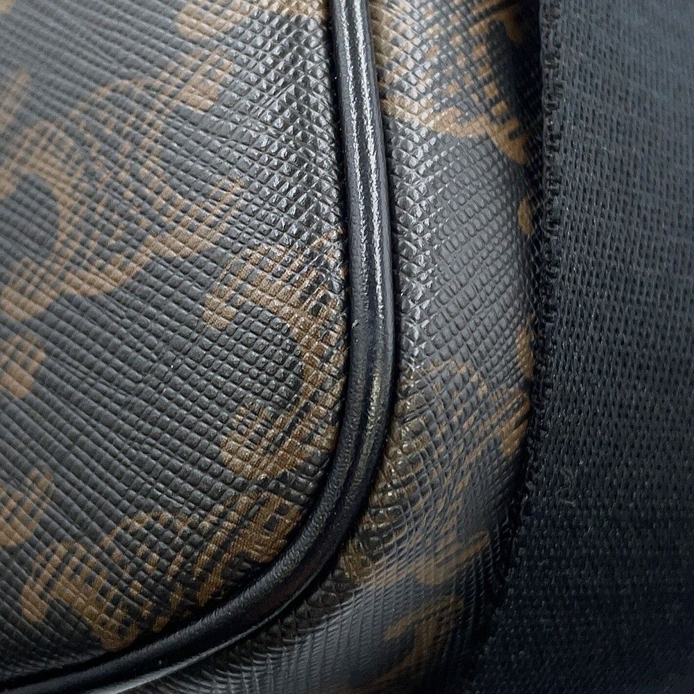 Celine Shoulder Bag Triomphe Horizontal Leather Black Brown — view 6