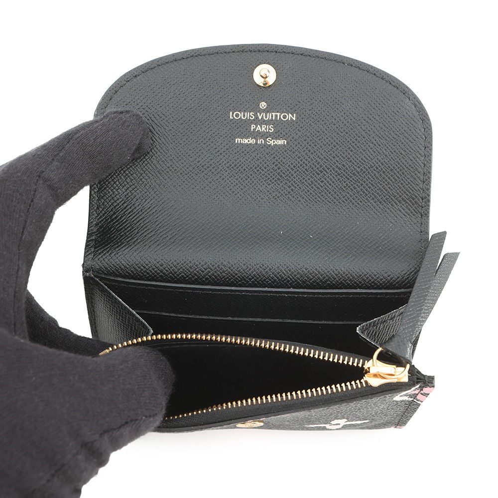 Louis Vuitton Coin Case Monogram Wild at Porte Monnaie Rosalie Noir Black Multicolor — view 5
