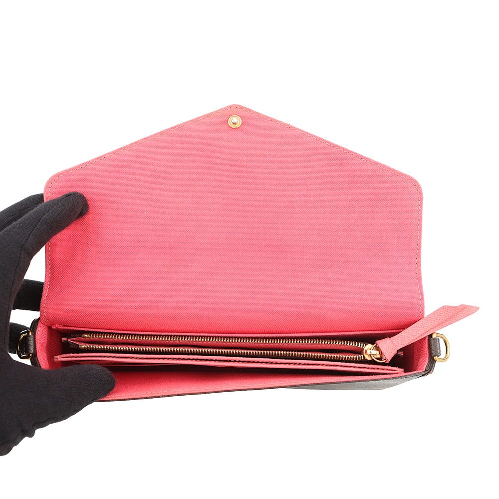 Louis Vuitton Chain Wallet Monogram Pochette Felicity la Bree Bird Pink Multicolor — view 5