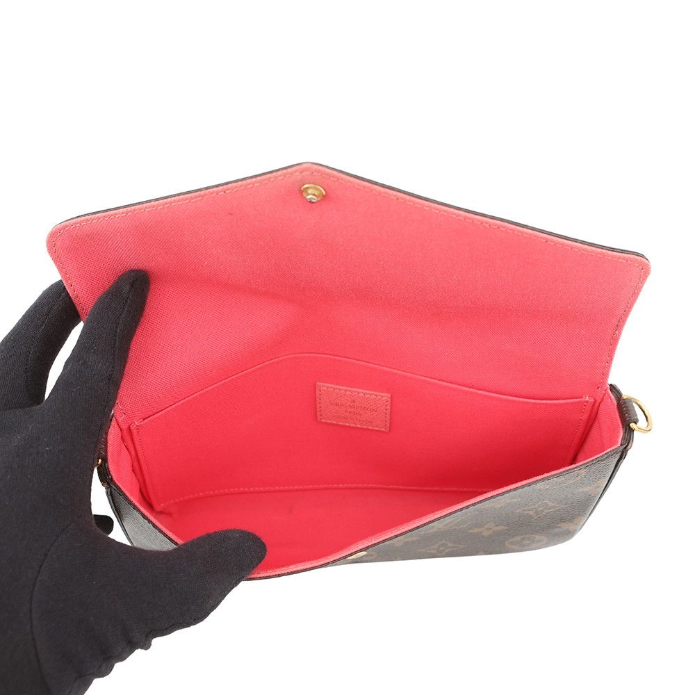 Louis Vuitton Chain Wallet Monogram Pochette Felicity la Bree Bird Pink Multicolor — view 6