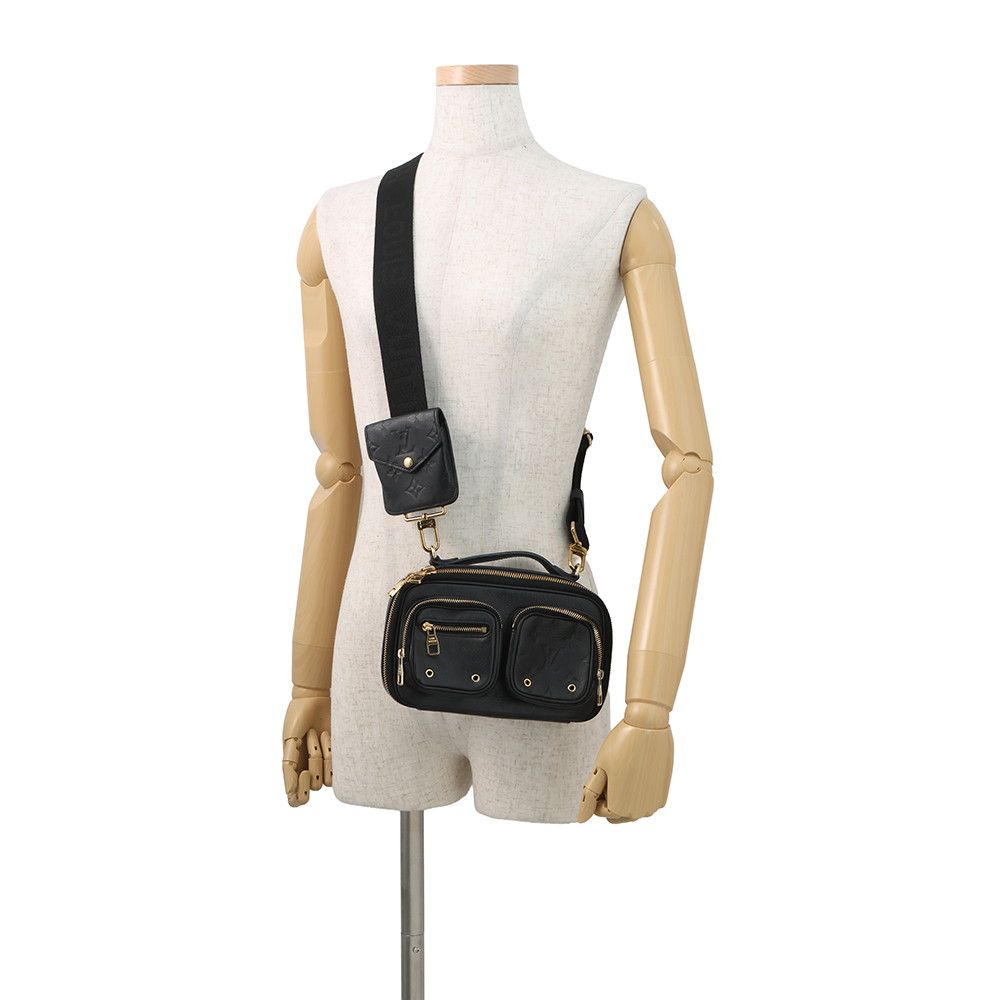 Louis Vuitton Shoulder Bag Monogram Calf Leather Utility Noir Black — view 5