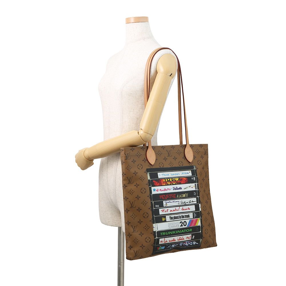 Louis Vuitton Tote Monogram Reverse Video Print Carry It Noir Black Brown — view 4