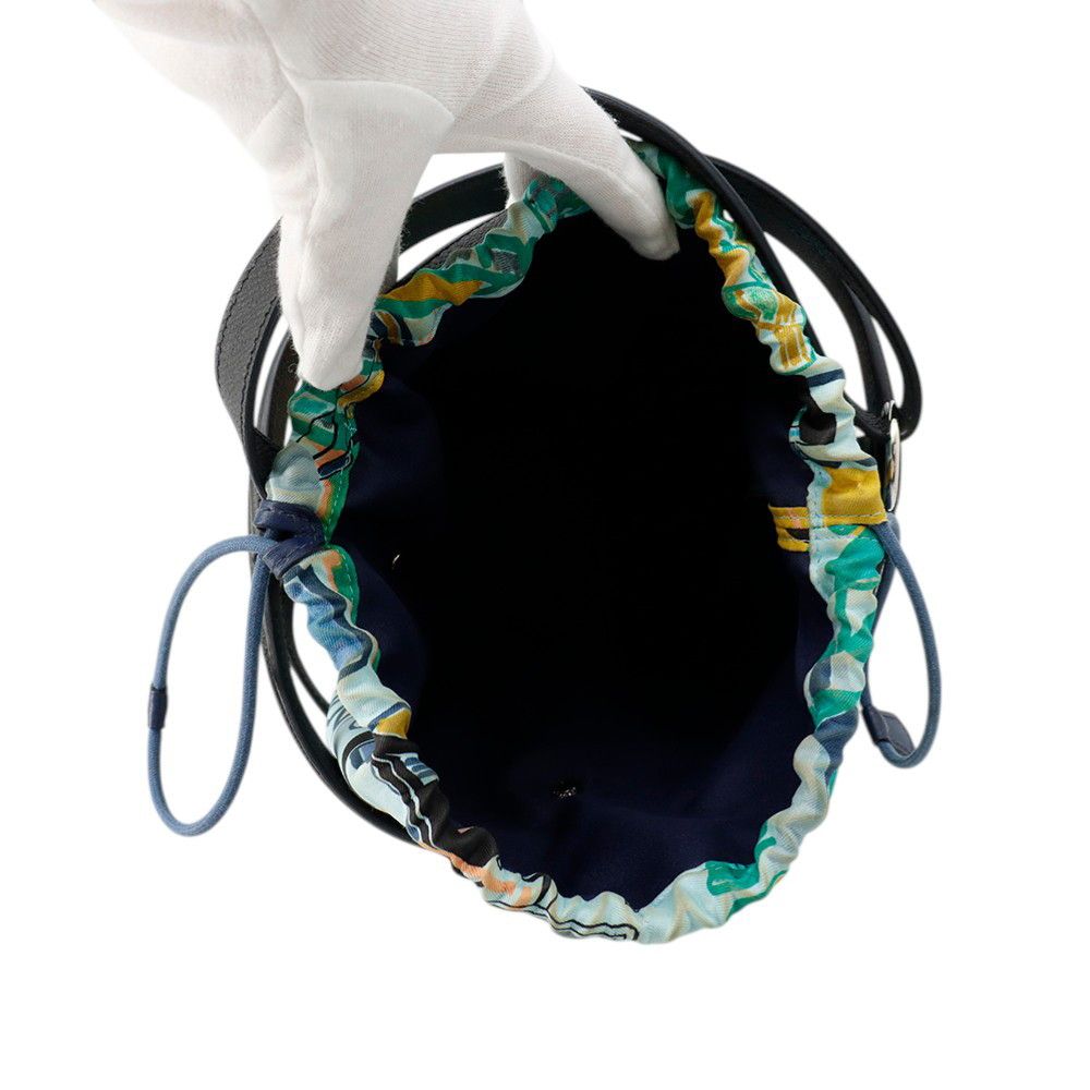 Hermes Handbag Musardine Black Multicolor Silver Epsom Silk — view 5