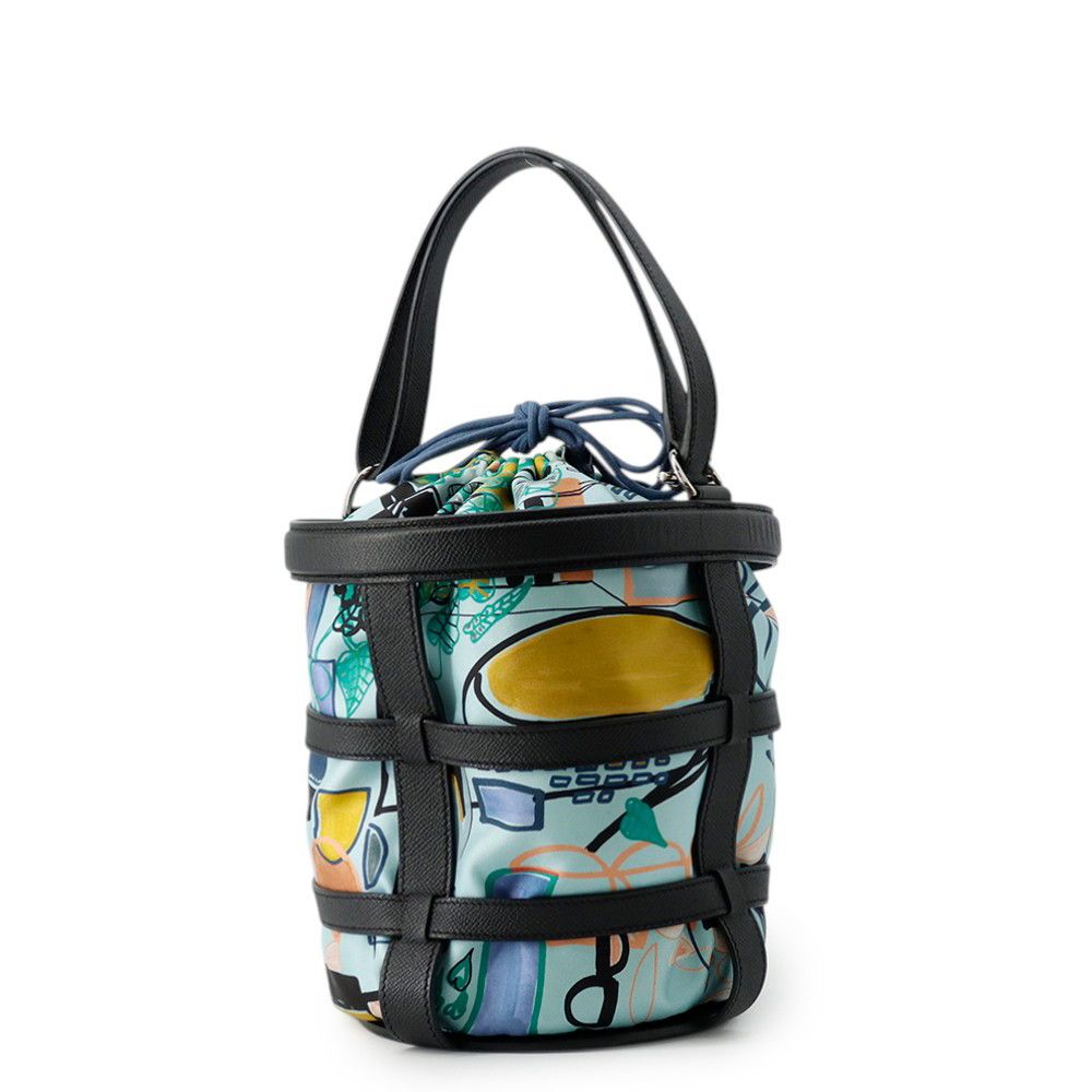 Hermes Handbag Musardine Black Multicolor Silver Epsom Silk — view 2