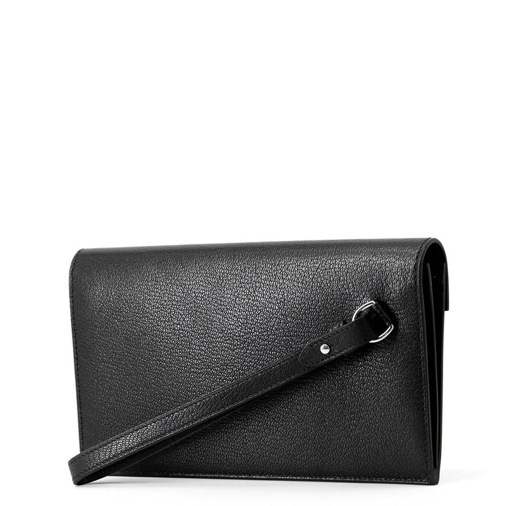 Hermes Wallet Kelly Pocket Long Black Electrum Chevre Sham Kira — view 2