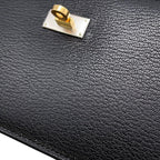 Hermes Wallet Kelly Pocket Long Black Electrum Chevre Sham Kira — view 6