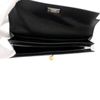 Hermes Wallet Kelly Pocket Long Black Electrum Chevre Sham Kira — view 5