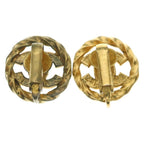 Chanel CC Logo Earrings Rhinestone Gold Plated — view 2