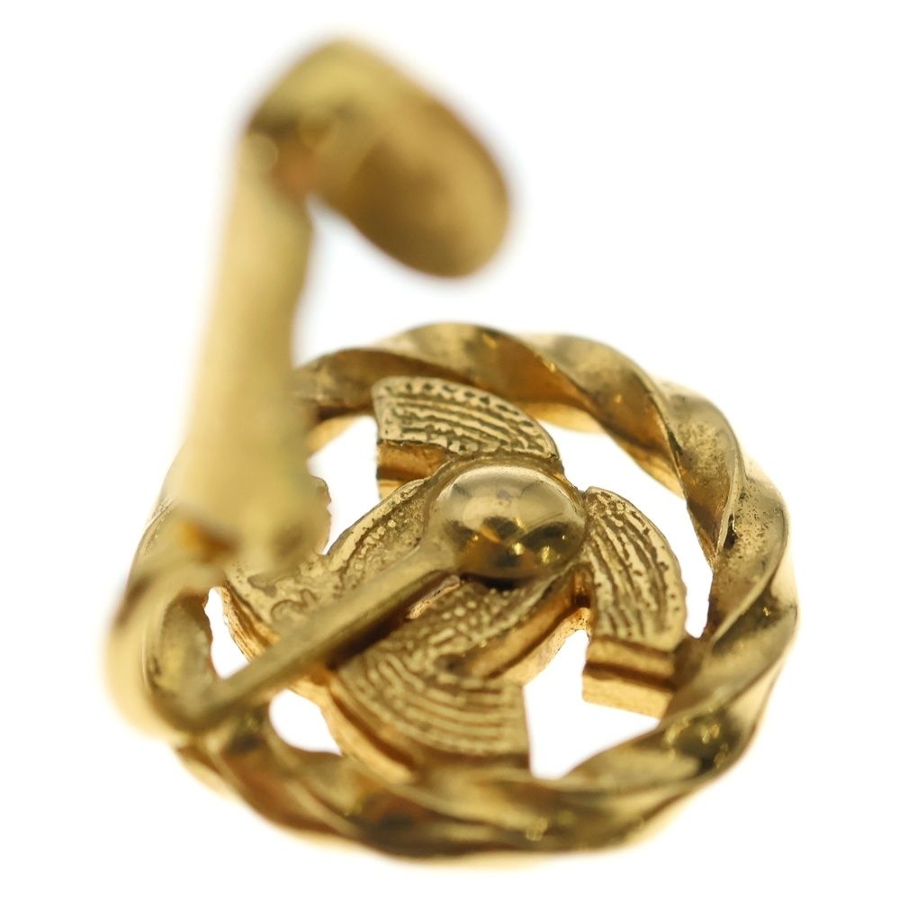 Chanel CC Logo Earrings Rhinestone Gold Plated — view 6