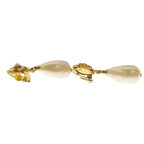 Chanel Camellia Pearl Earrings Gold Plated — view 4
