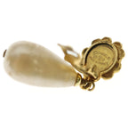 Chanel Camellia Pearl Earrings Gold Plated — view 6