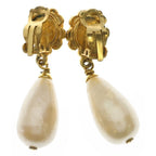 Chanel Camellia Pearl Earrings Gold Plated — view 2
