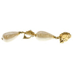 Chanel Camellia Pearl Earrings Gold Plated — view 3