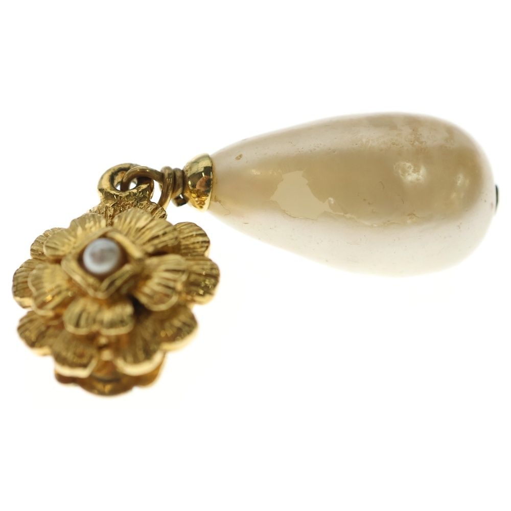 Chanel Camellia Pearl Earrings Gold Plated — view 5