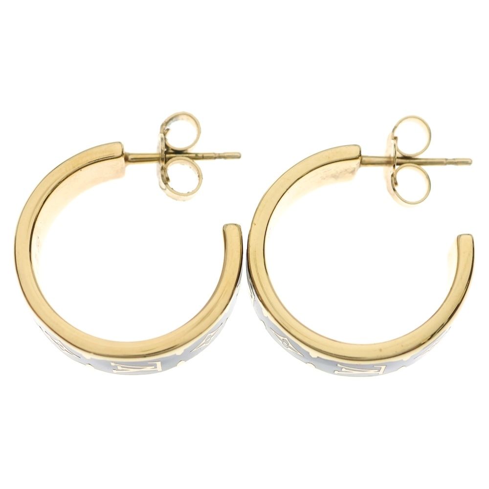 Louis Vuitton Nanogram Hoop Earrings Gold Black — view 3