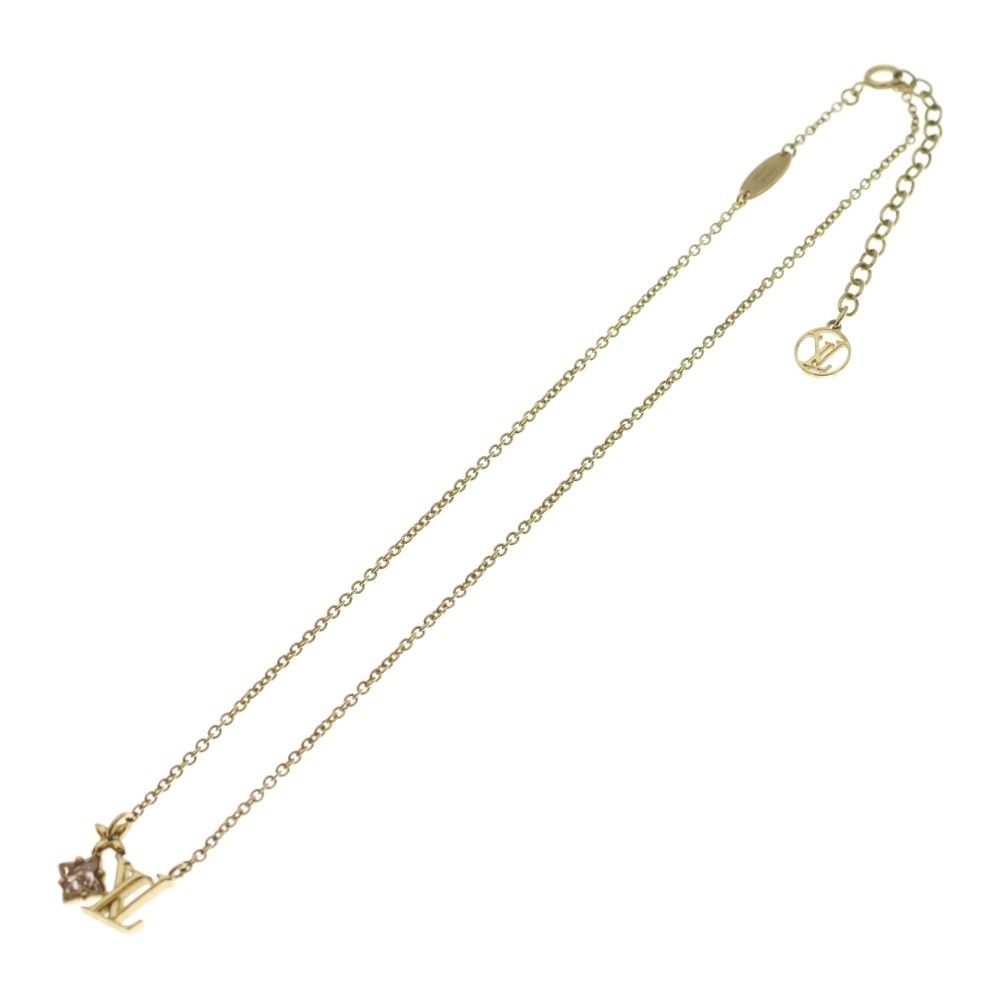 Louis Vuitton Collier Lou Glam LV Logo Necklace Gold — view 2