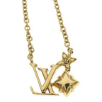 Louis Vuitton Collier Lou Glam LV Logo Necklace Gold — view 5