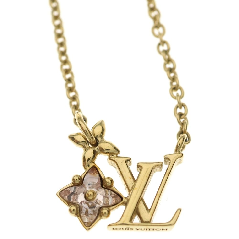 Louis Vuitton Collier Lou Glam LV Logo Necklace Gold — view 3